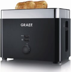 Graef Toaster TO 62, Auftaufunktion, Brötchenaufsatz, 1000 W, schwarz