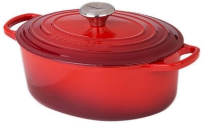 Le Creuset Signature Bräter oval 29 cm kirschrot, Emaille hell