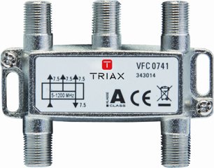 Triax VFC 0741 BK Verteiler, 4-fach Antennenverteiler