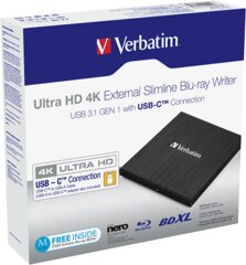 Verbatim External Slimline Blu-ray Writer USB-C Ul