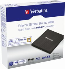 Verbatim External Slimline Blu-ray Writer USB-C  3