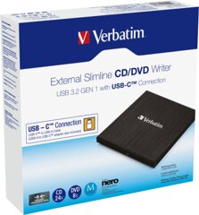 Verbatim External Slimline CD/DVD Writer USB 3.2 G